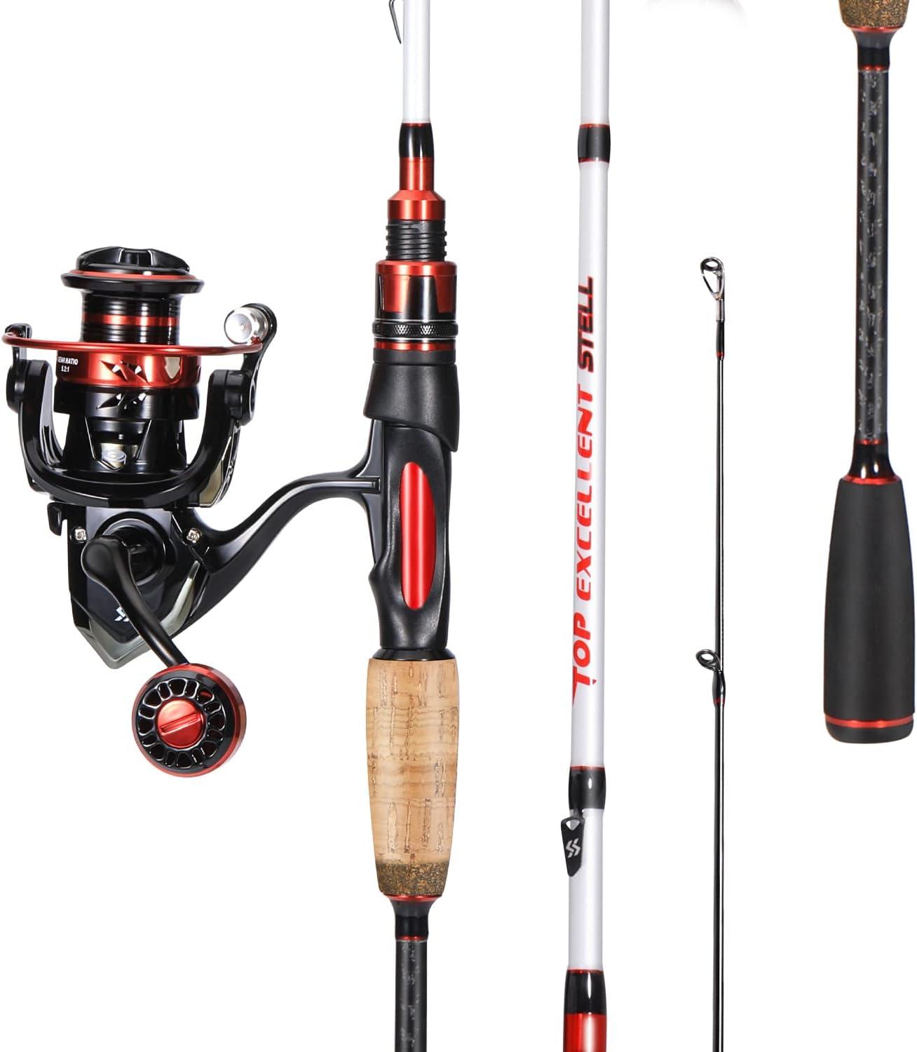 image:imageSougayilang Spinning Combo Medium Heavy Fishing Pole and 2000 Spinning Reel Set Fishing Rod and Reel Commbo for Bass Fishing TacklePearl White