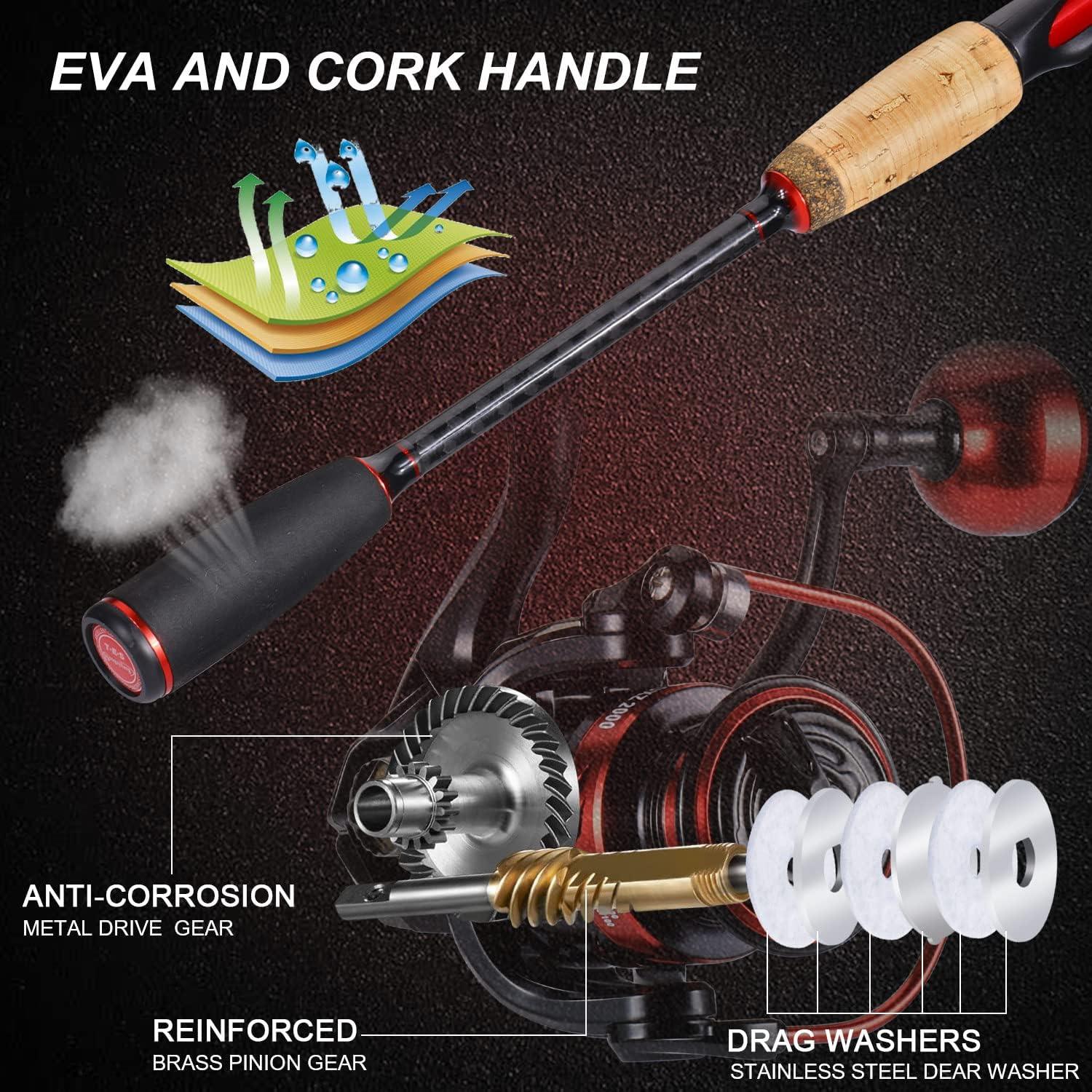 image:imageSougayilang Spinning Combo Medium Heavy Fishing Pole and 2000 Spinning Reel Set Fishing Rod and Reel Commbo for Bass Fishing TacklePearl White