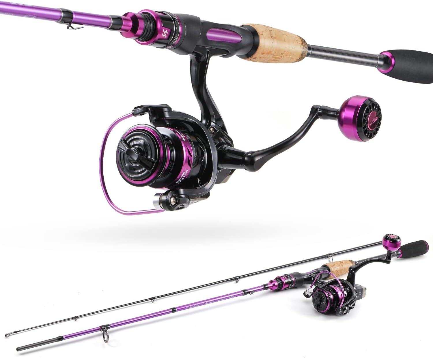 image:imageSougayilang Spinning Combo Medium Heavy Fishing Pole and 2000 Spinning Reel Set Fishing Rod and Reel Commbo for Bass Fishing TacklePurple