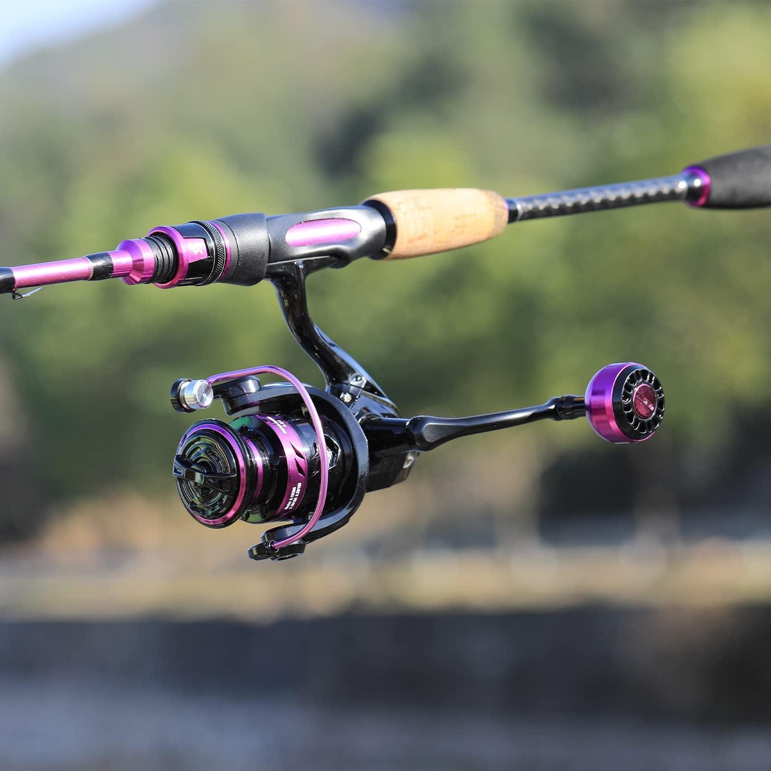 image:imageSougayilang Spinning Combo Medium Heavy Fishing Pole and 2000 Spinning Reel Set Fishing Rod and Reel Commbo for Bass Fishing TacklePurple