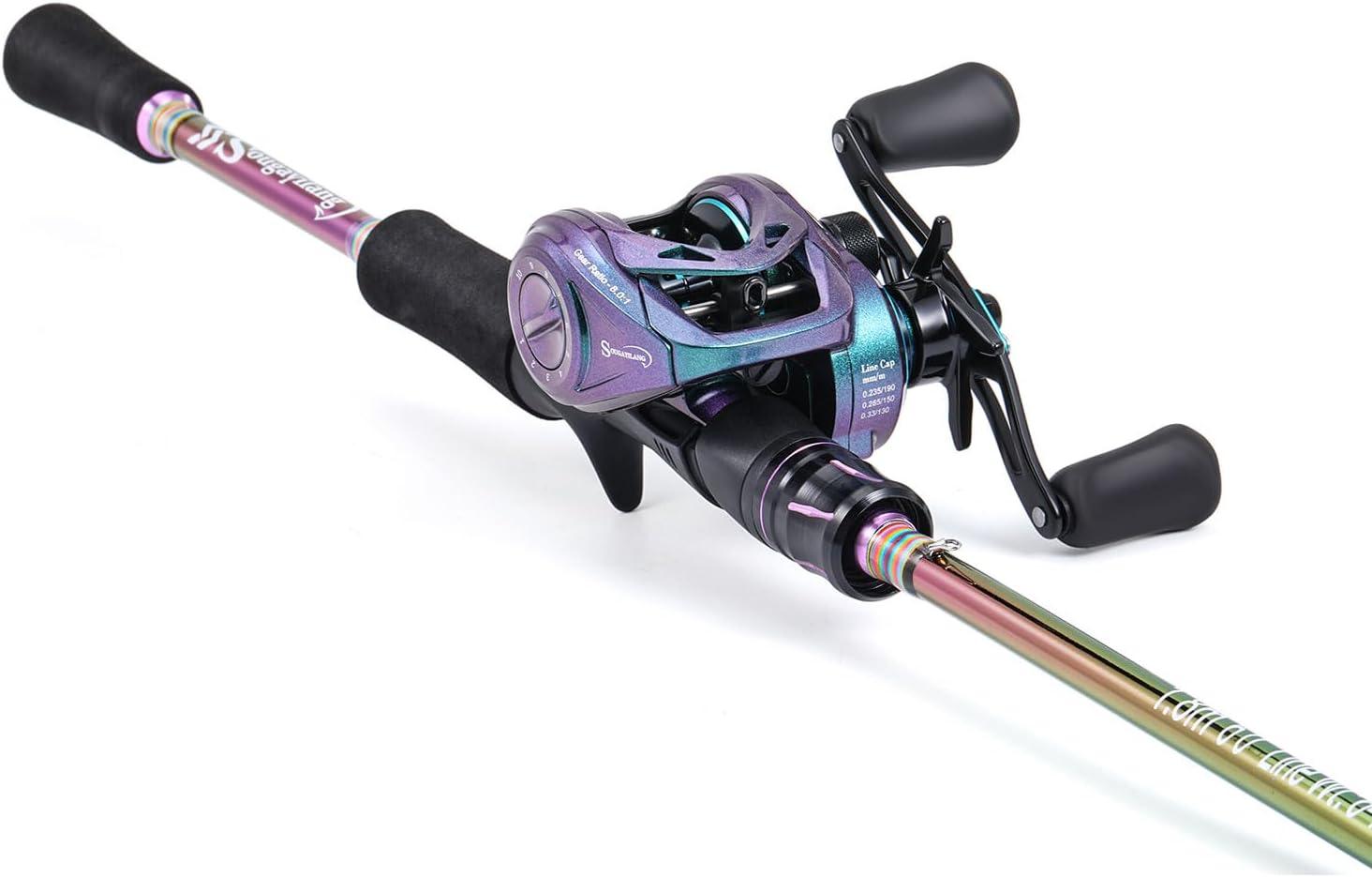 image:imageSougayilang Spinning Fishing Reel Rod Combo Two Pieces Colorful Poratble Light Weight Fishing Rod with Powerful Fishing Gear for Freshwater SaltwaterCasting ComboLeft Hand