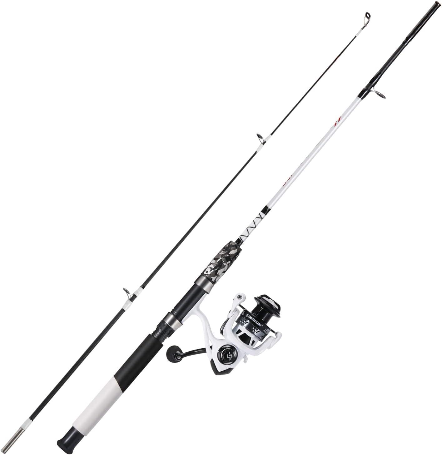 image:imageSougayilang Spinning Reel and 2Piece Fishing Rod Combo Durable Graphite amp Fiberglass Rod SplitGrip Cork HandleRightLeft Handle PositionWhite
