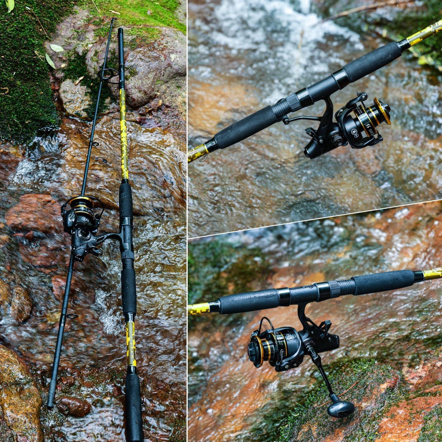 image:imageSougayilang Spinning Rod Combo MH Action Fishing Pole with Bait Feeder Reel for Catfish Salmon Steelhead Freshwater Saltwater Fishing 707676