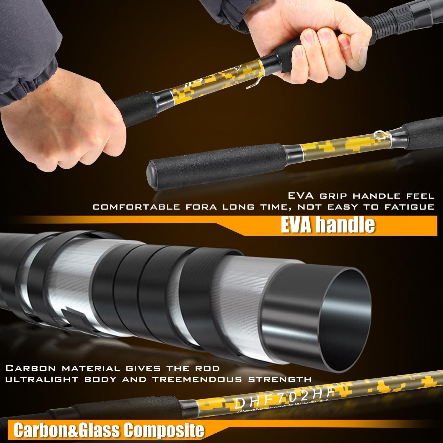 image:imageSougayilang Spinning Rod Combo MH Action Fishing Pole with Bait Feeder Reel for Catfish Salmon Steelhead Freshwater Saltwater Fishing 707676