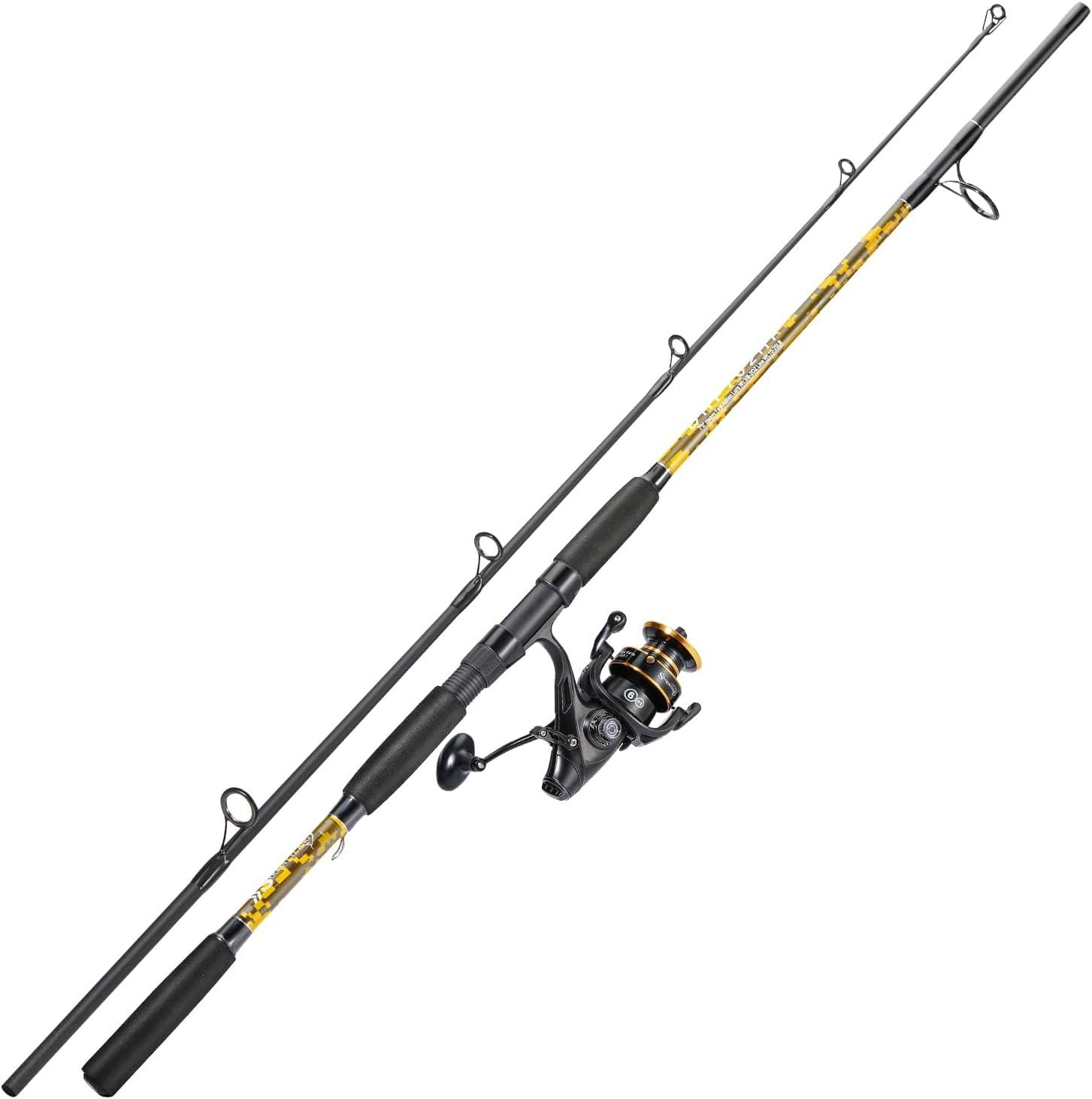 image:imageSougayilang Spinning Rod Combo MH Action Fishing Pole with Bait Feeder Reel for Catfish Salmon Steelhead Freshwater Saltwater Fishing 707676