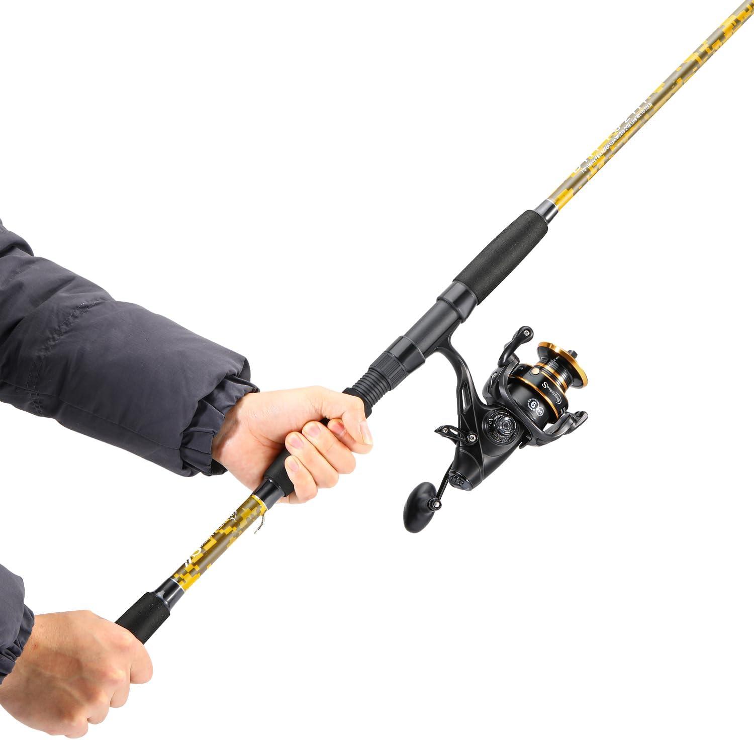 image:imageSougayilang Spinning Rod Combo MH Action Fishing Pole with Bait Feeder Reel for Catfish Salmon Steelhead Freshwater Saltwater Fishing 707676
