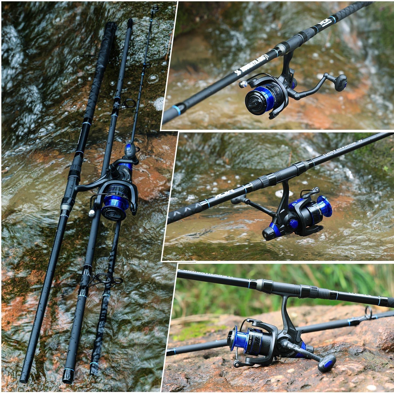 image:imageSougayilang Surf Fishing Rod Combo MediumHeavy 3 Piece Baitfeeder Spinning Combo with 4000 Size Reel for Travel10 ft