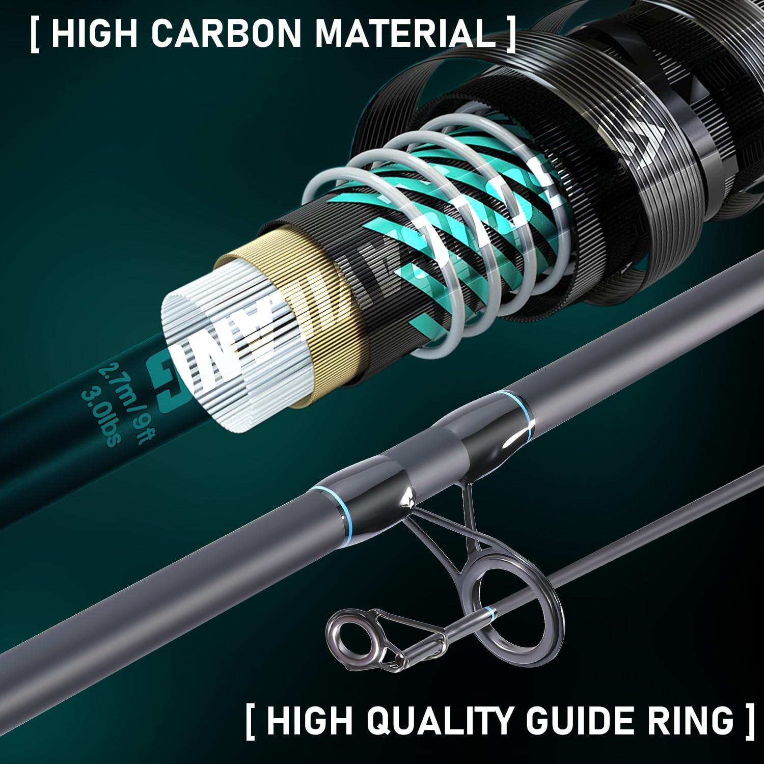 image:imageSougayilang Surf Fishing Rod Combo MediumHeavy 3 Piece Baitfeeder Spinning Combo with 4000 Size Reel for Travel11 ft