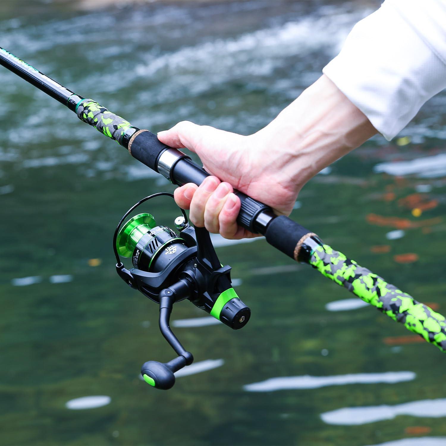 image:imageSougayilang Surf Fishing Rod and Reel Combo MediumHeavy 3 Piece Travel Spinning Rod with 4000 Size Reel Baitfeeder Combo91011green