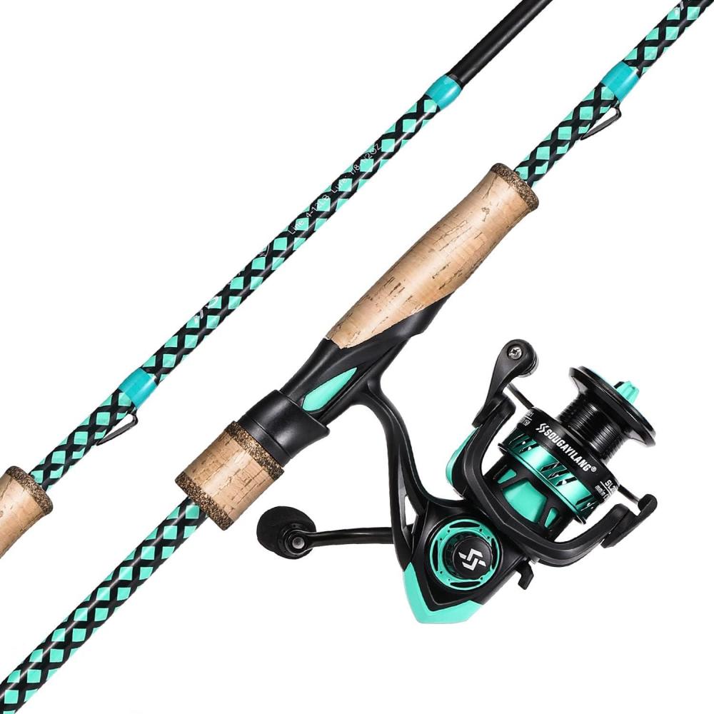 image:imageSougayilang Fishing Rod Combo Fast Action 2 Pieces Fishing Pole with Spinning Reel for Saltwater and FreshwaterBlue