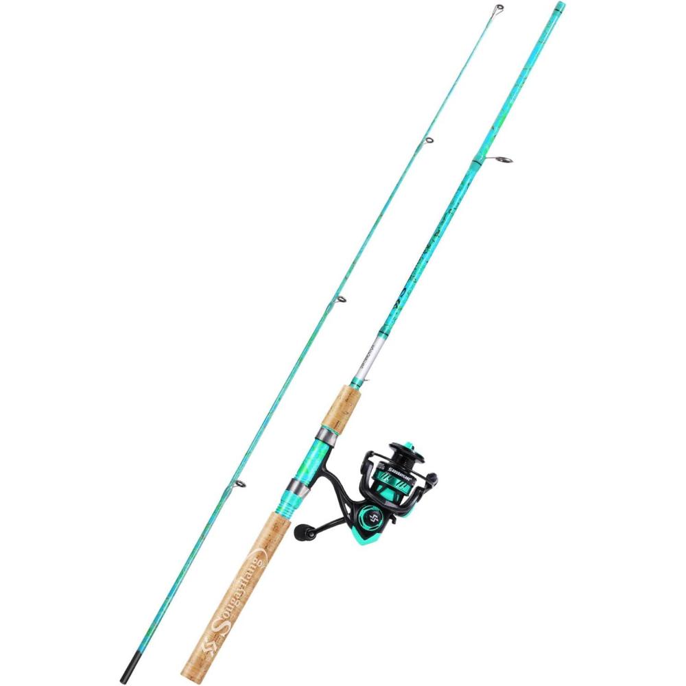 image:imageSougayilang Fishing Rod and Reel Combo 2Piece 5Foot 6Inch Graphite amp Fiberglass Rod Durable and Strong Quickset AntiReverse Fishing Reel 1Pack2PackSpinning Combo 1 PACK