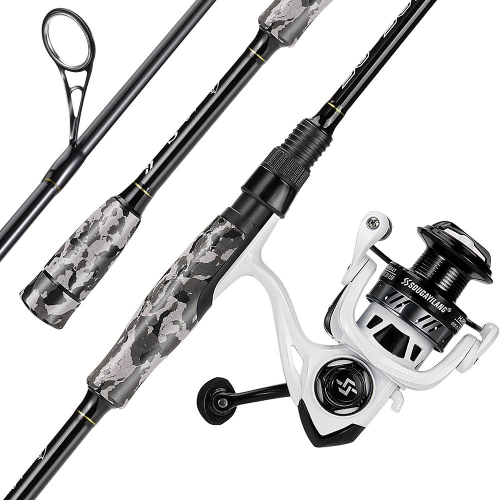 image:imageSougayilang Fishing Rod and Reel Combo Stainless Steel Guides Fishing Pole with Spinning Reel Combo for Bass FishingWhite