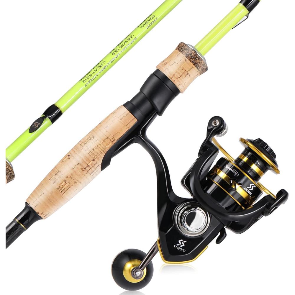 image:imageSougayilang Fishing Rod and Reel Combo Stainless Steel Guides Fishing Pole with Spinning Reel Combo for Saltwater and FreshwaterYellow MMH Twin Tips