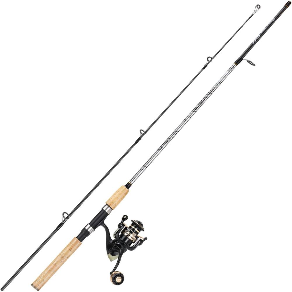 image:imageSougayilang Reel and Fishing Rod Combo Fiberglass Fishing Pole with Durable PCork Rod Handle Lightweight Graphite Frame76 MH Fast with 2000 Reel
