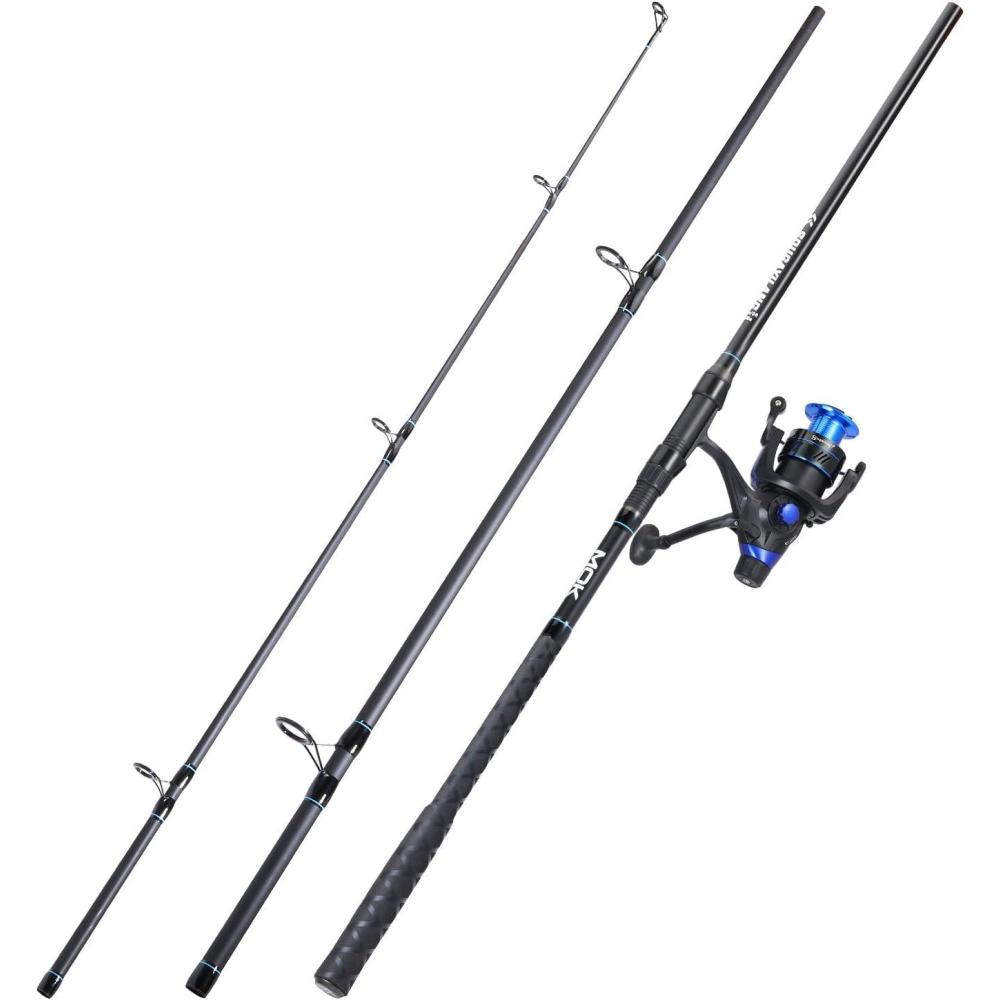 image:imageSougayilang Surf Fishing Rod Combo MediumHeavy 3 Piece Baitfeeder Spinning Combo with 4000 Size Reel for Travel9 ft