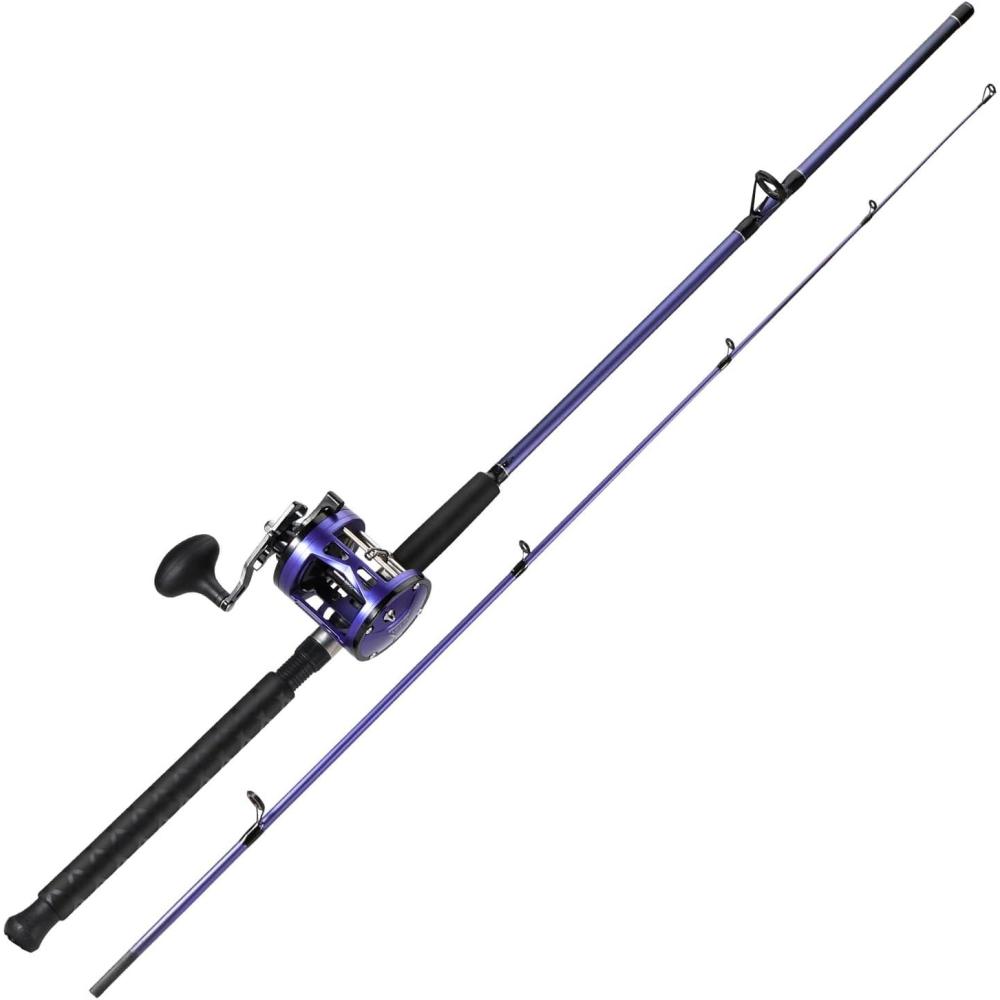 image:imageSougayilang Trolling Fishing Rod Reel Combo  Heavy Duty InshoreCatfish Rod with 4000 Size Reel 2Piece Saltwater Combo for Big Game Fish 70Left