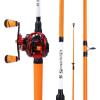 image:imageSougayilang Fishing Rod and Reel Combo Medium Fishing Pole with Casting Reel Baitcaster Combo SuperPolymer Handle6ft OrangeLeft Handed Casting Combo