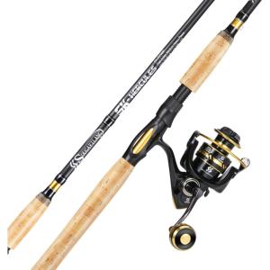 Sougayilang 7’ Fishing Rod and Reel Spinning Combo, 2 Piece Fishing Rod, Size 4000 Reel, Right/Left Handle Position, Suitable for Inshore Fishing(Golden)