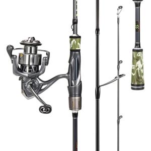 Sougayilang BD Fishing Rod and Reel Combos, Spinning & Casting Fishing Combo,30Ton+24Ton Graphite 2 Pc Fishing Poles with SuperPolymer Handle, “S” Style Hook Keeper(Spin 7’0”-medium-2000)