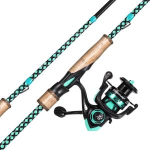 Sougayilang Fishing Rod Combo, Fast Action 2 Pieces Fishing Pole with Spinning Reel for Saltwater and Freshwater(Blue)