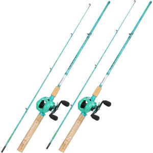 Sougayilang Fishing Rod and Reel Combo, 2-Piece 5-Foot 6-Inch Graphite & Fiberglass Rod, Durable and Strong, Quickset Anti-Reverse Fishing Reel (1Pack/2Pack)(Casting Combo – Right- 2 PACKS)