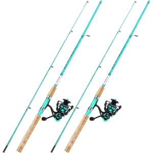 Sougayilang Fishing Rod and Reel Combo, 2-Piece 5-Foot 6-Inch Graphite & Fiberglass Rod, Durable and Strong, Quickset Anti-Reverse Fishing Reel (1Pack/2Pack)(Spinning Combo – 2 PACKS)