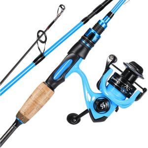 Sougayilang Spinning Combo, Medium Heavy Fishing Pole and 2000 Spinning Reel Set, Fishing Rod and Reel Commbo for Bass Fishing Tackle(Blue)