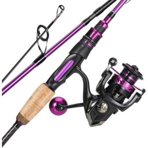 Sougayilang Spinning Combo, Medium Heavy Fishing Pole and 2000 Spinning Reel Set, Fishing Rod and Reel Commbo for Bass Fishing Tackle(Purple)