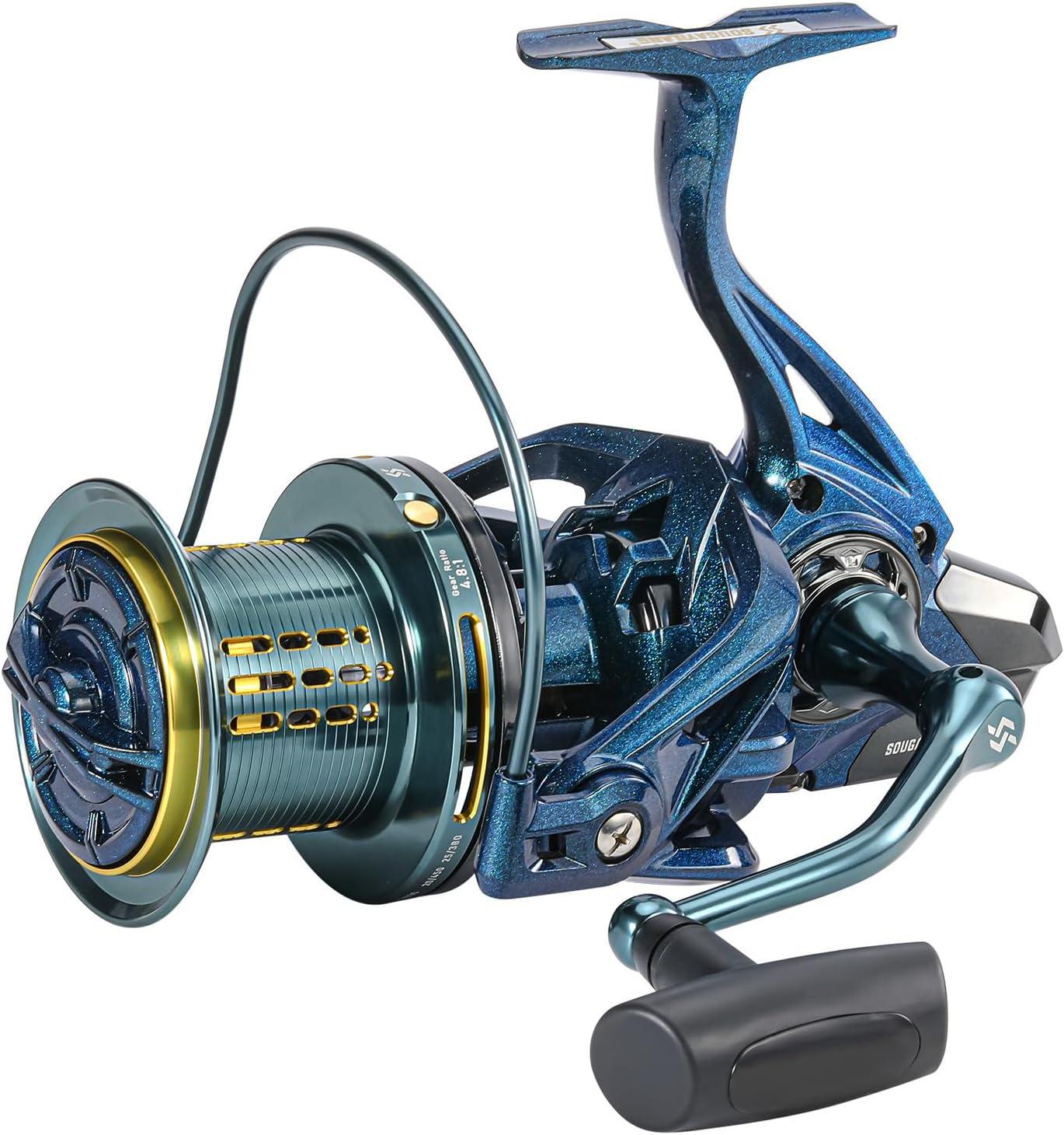 image:imageSougayilang 100001200014000 Surf Spinning Reel 131 Stainless Bearings for Ultra Smooth Drag Powerful Saltwater Fishing Reel for Heavy Duty Surf CastingGreen