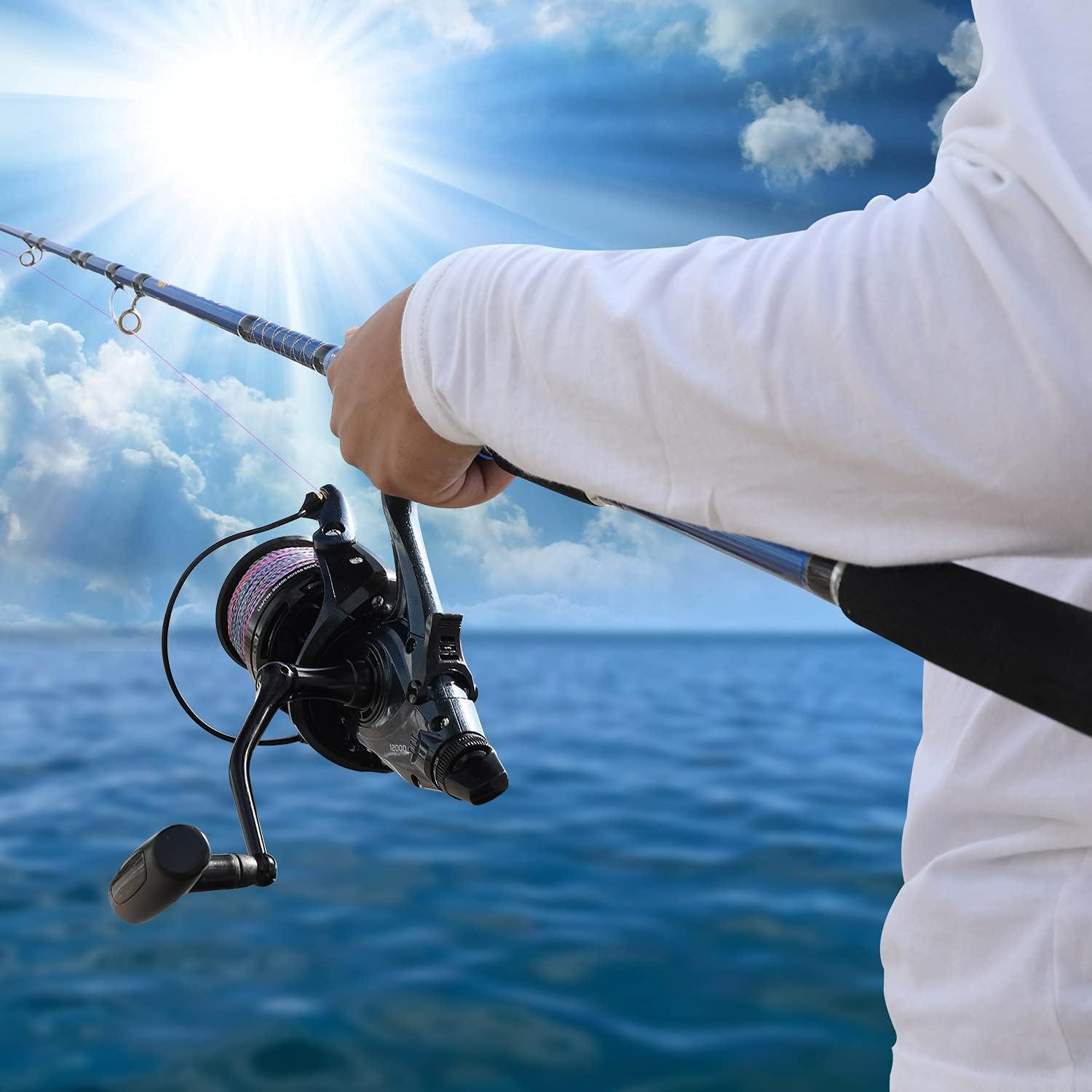 image:imageSougayilang 100001200014000 Surf Spinning Reel 131 Stainless Bearings for Ultra Smooth Drag Powerful Saltwater Fishing Reel for Heavy Duty Surf CastingBlack