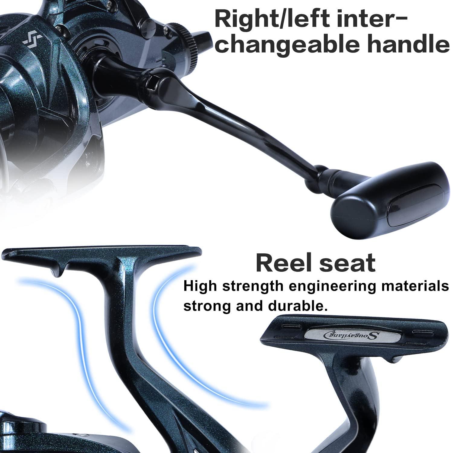 image:imageSougayilang 100001200014000 Surf Spinning Reel 131 Stainless Bearings for Ultra Smooth Drag Powerful Saltwater Fishing Reel for Heavy Duty Surf CastingBlack