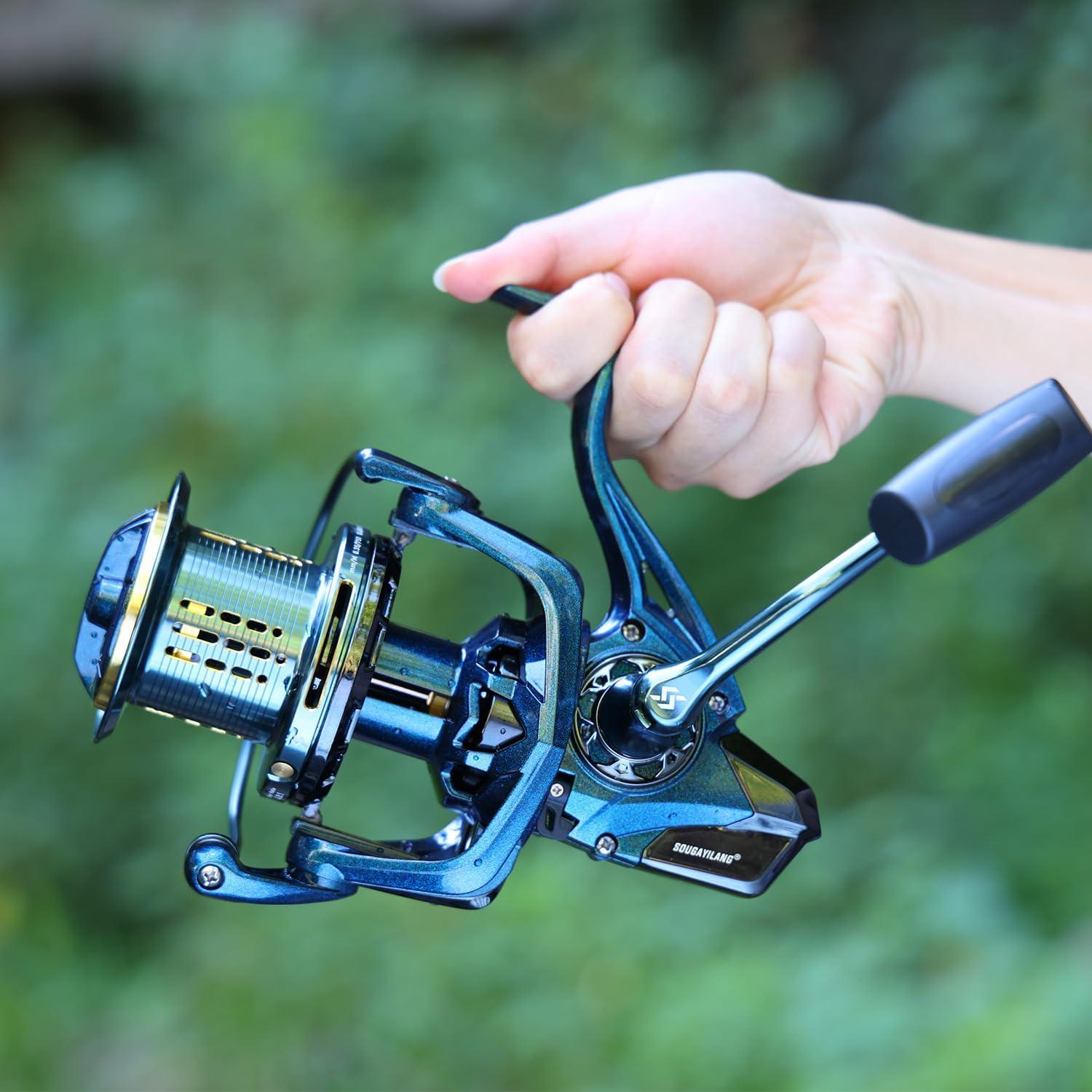 image:imageSougayilang 100001200014000 Surf Spinning Reel 131 Stainless Bearings for Ultra Smooth Drag Powerful Saltwater Fishing Reel for Heavy Duty Surf CastingGreen