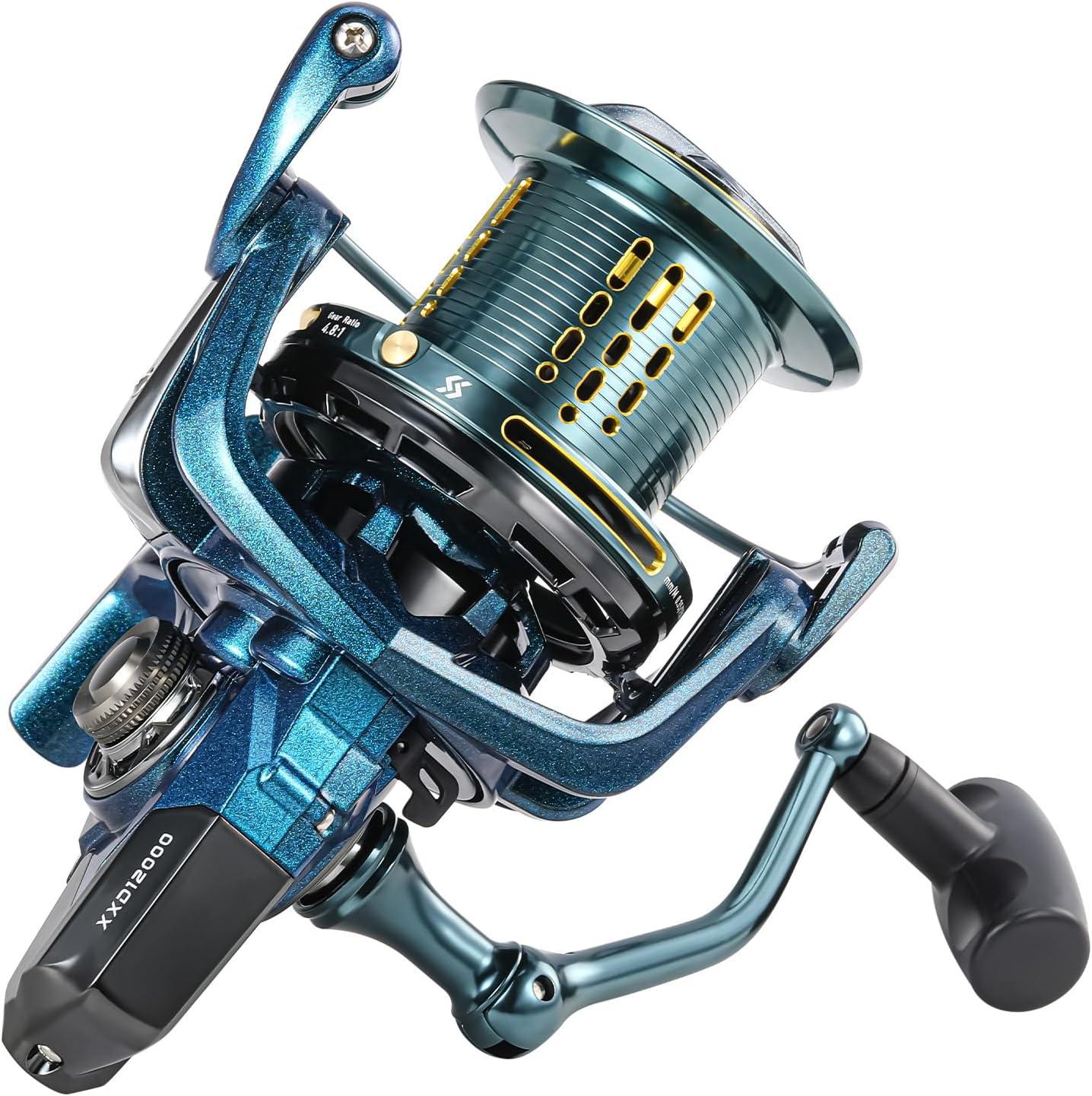 image:imageSougayilang 100001200014000 Surf Spinning Reel 131 Stainless Bearings for Ultra Smooth Drag Powerful Saltwater Fishing Reel for Heavy Duty Surf CastingGreen