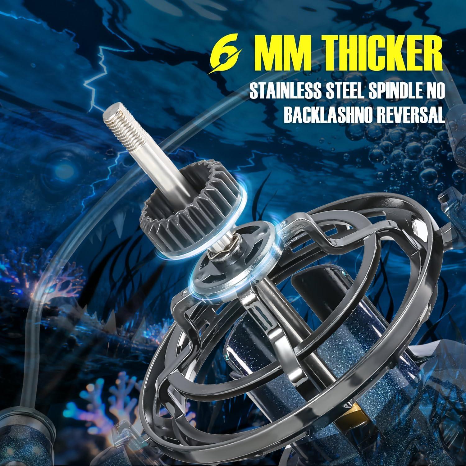 image:imageSougayilang 100001200014000 Surf Spinning Reel 131 Stainless Bearings for Ultra Smooth Drag Powerful Saltwater Fishing Reel for Heavy Duty Surf CastingGreen