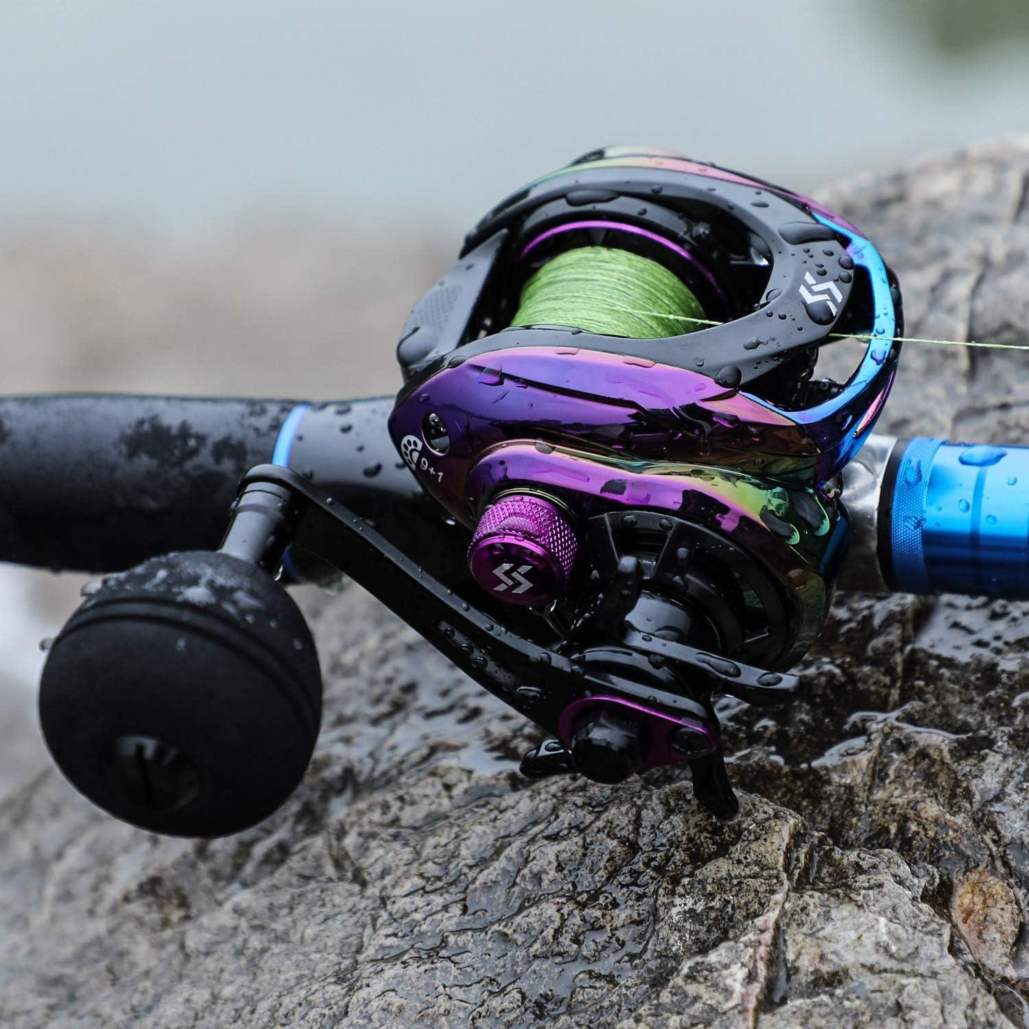 image:imageSougayilang Baitcasting Fishing Reel High Speed Baitcaster with 91 Ball Bearings Gear Ratio 801 Magnetic Brake System Power Handle Casting ReelsColorful Right Handed