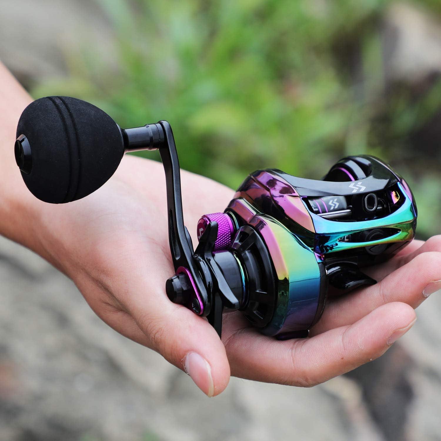 image:imageSougayilang Baitcasting Fishing Reel High Speed Baitcaster with 91 Ball Bearings Gear Ratio 801 Magnetic Brake System Power Handle Casting ReelsColorful Right Handed