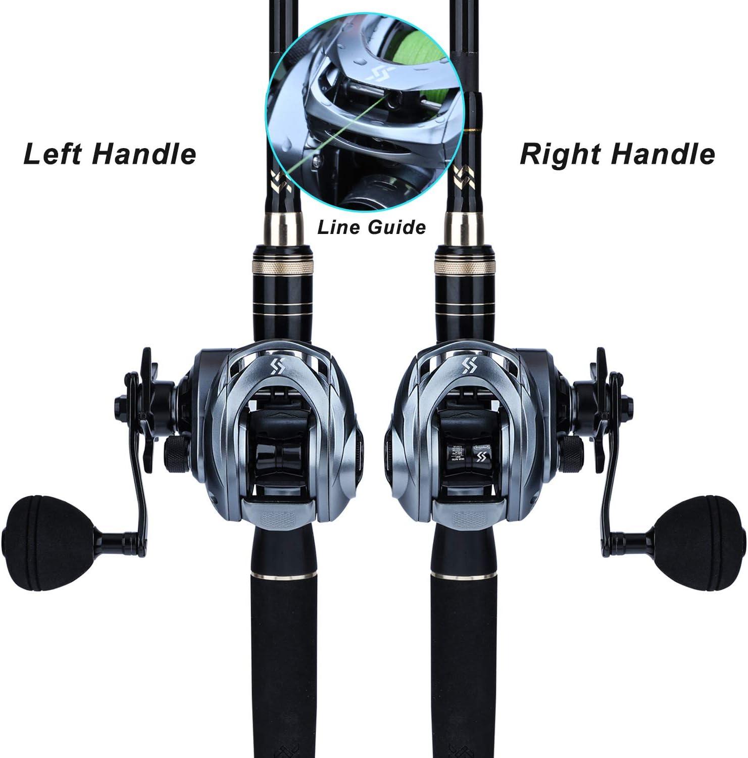image:imageSougayilang Baitcasting Fishing Reel High Speed Baitcaster with 91 Ball Bearings Gear Ratio 801 Magnetic Brake System Power Handle Casting ReelsGray Left Handed