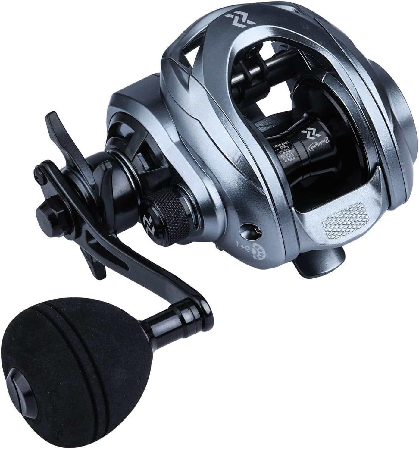 image:imageSougayilang Baitcasting Fishing Reel High Speed Baitcaster with 91 Ball Bearings Gear Ratio 801 Magnetic Brake System Power Handle Casting ReelsGray Left Handed