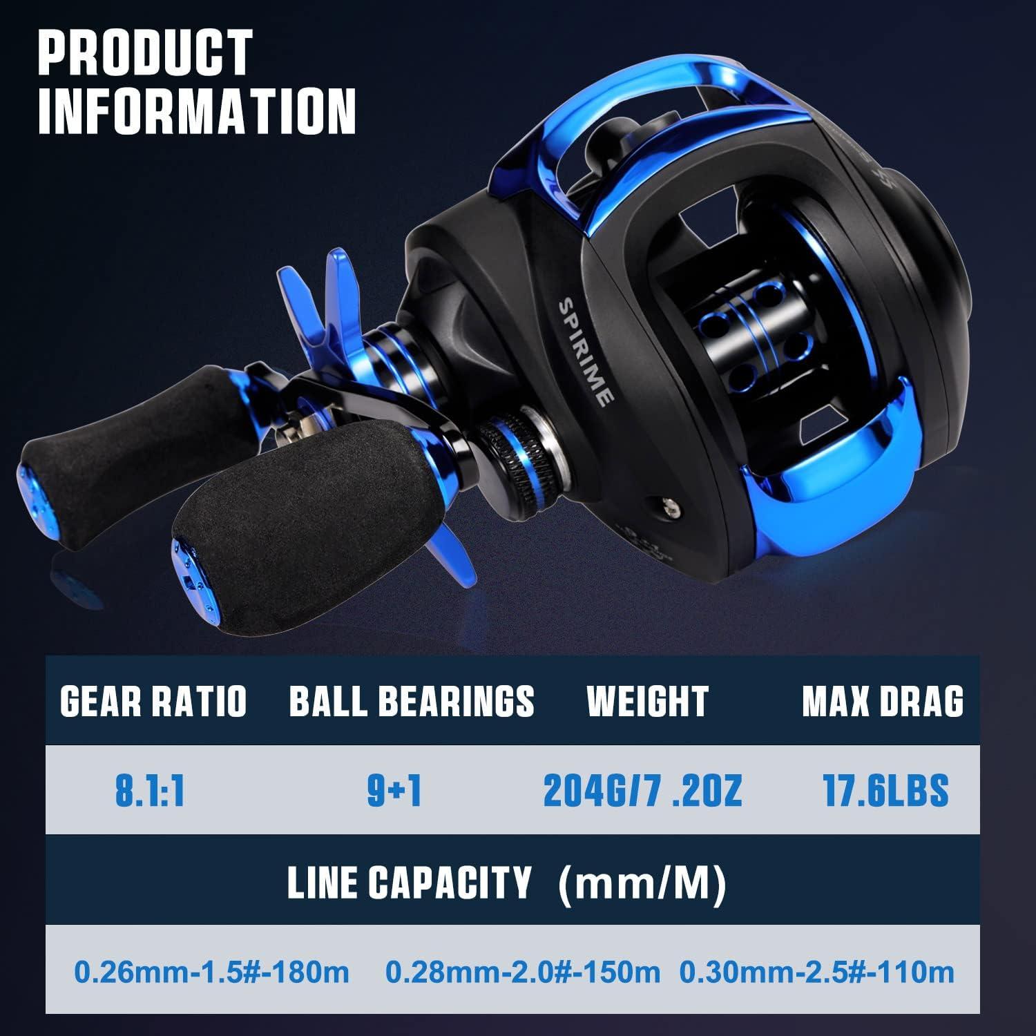 image:imageSougayilang Baitcasting Fishing Reel with 9 1 AntiReverse Ball Bearings 811 HighSpeed Gear Ratio Casting ReelBlue Right Handed