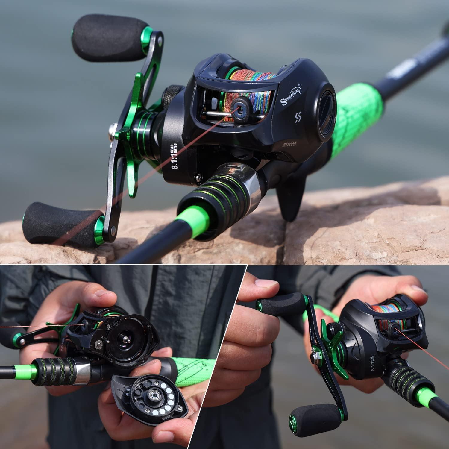 image:imageSougayilang Baitcasting Fishing Reel with 9 1 AntiReverse Ball Bearings 811 HighSpeed Gear Ratio Casting ReelGreen Left Handed