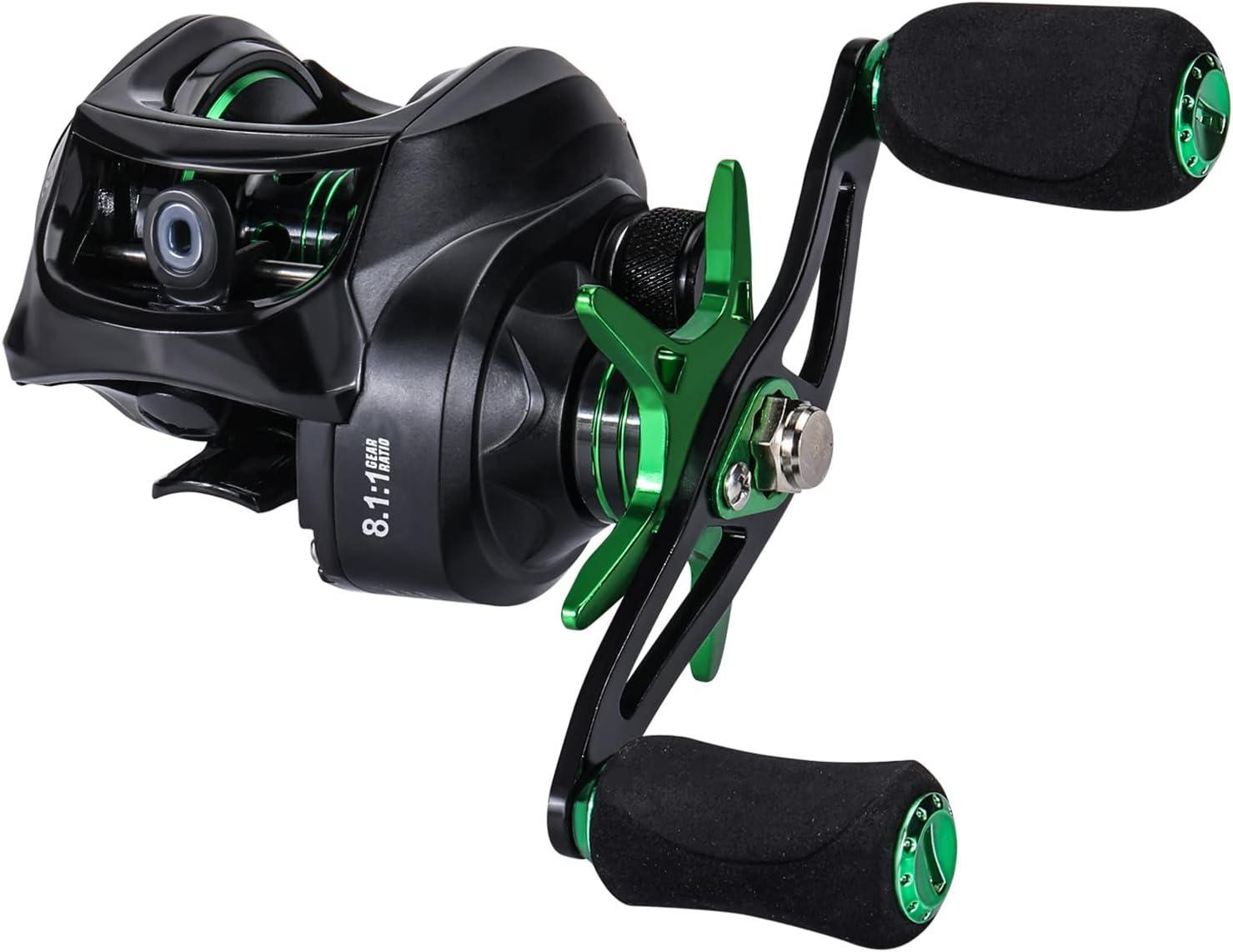 image:imageSougayilang Baitcasting Fishing Reel with 9 1 AntiReverse Ball Bearings 811 HighSpeed Gear Ratio Casting ReelGreen Left Handed