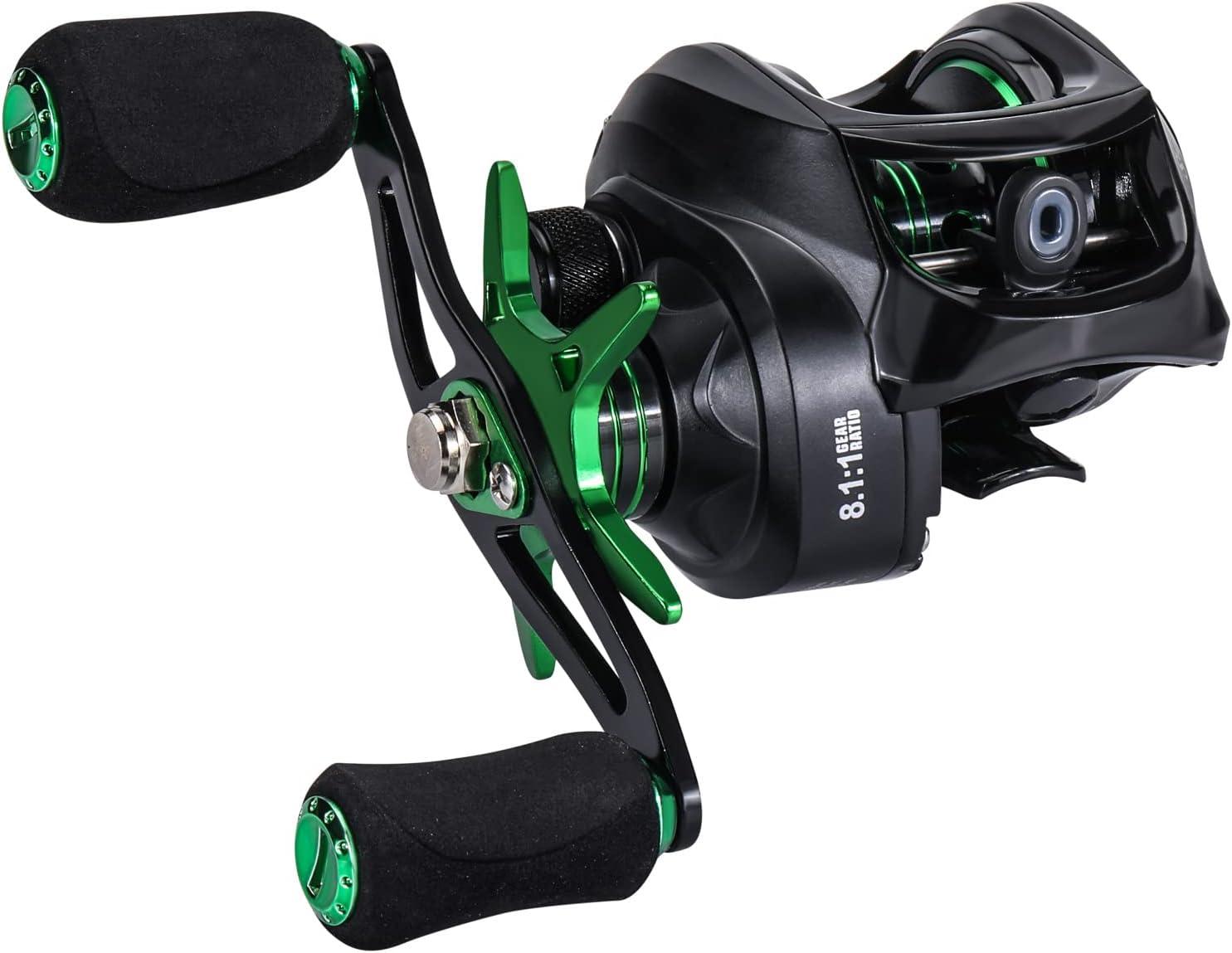 image:imageSougayilang Baitcasting Fishing Reel with 9 1 AntiReverse Ball Bearings 811 HighSpeed Gear Ratio Casting ReelGreen Right Handed