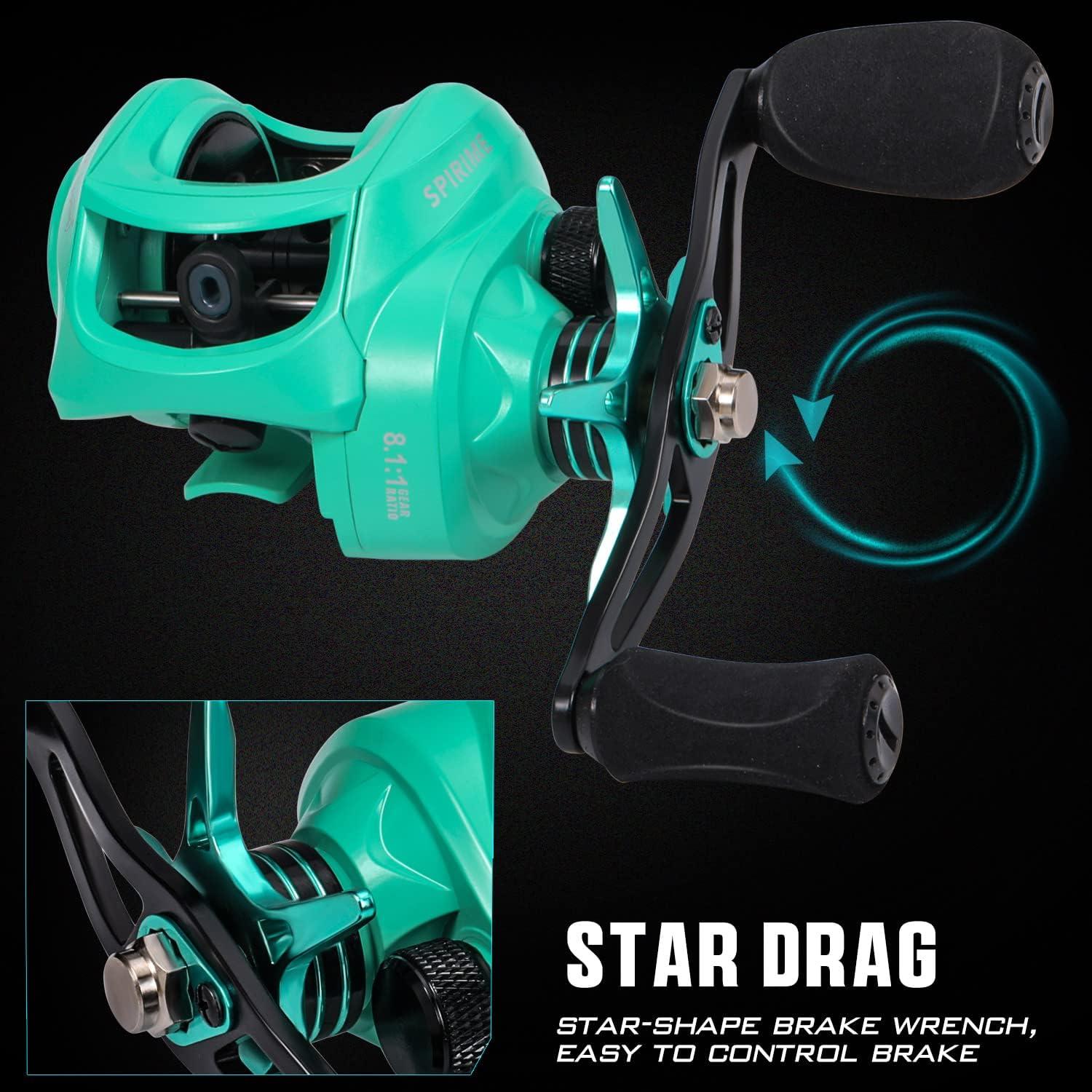 image:imageSougayilang Baitcasting Fishing Reel with 9 1 AntiReverse Ball Bearings 811 HighSpeed Gear Ratio Casting ReelTurquoisee Left Handed