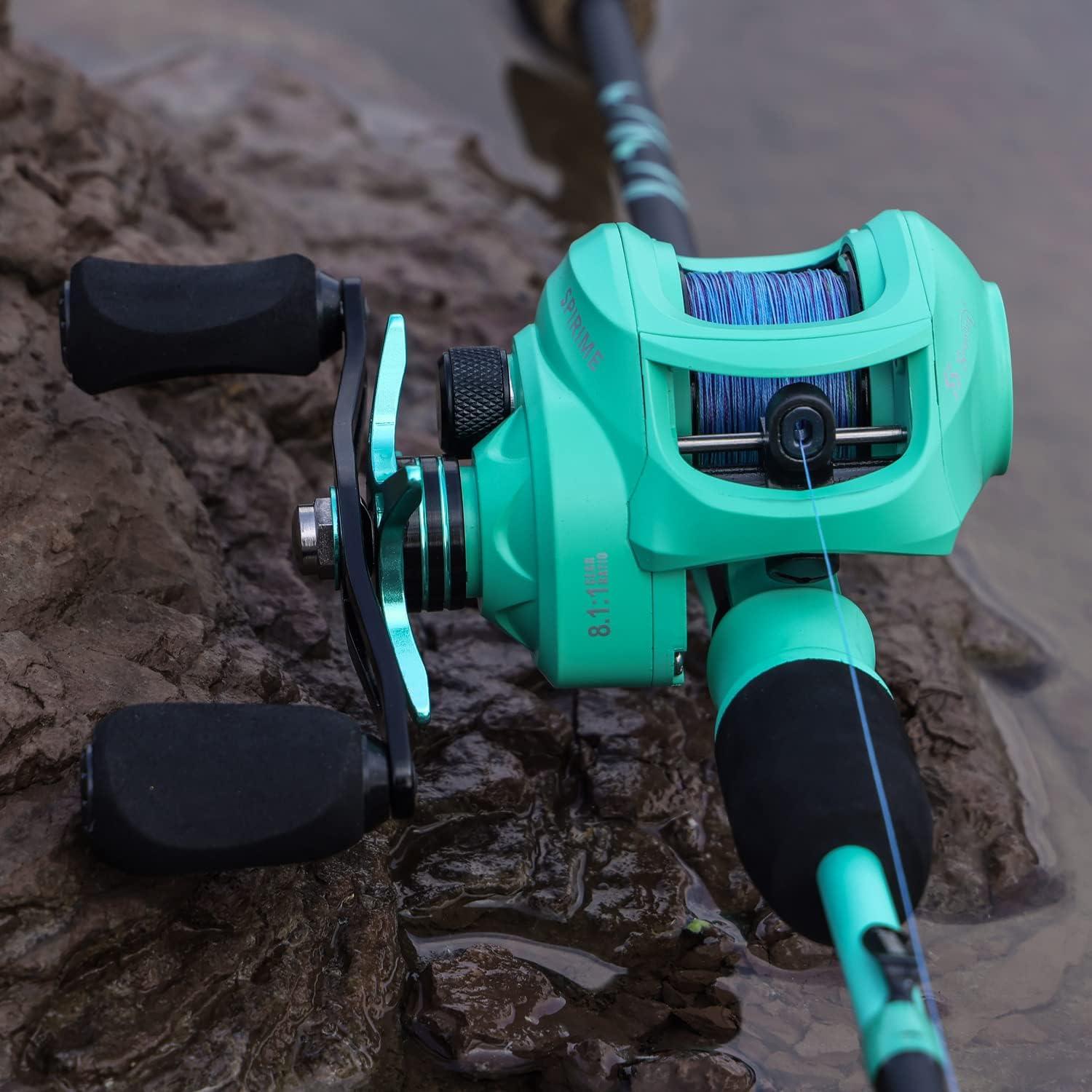 image:imageSougayilang Baitcasting Fishing Reel with 9 1 AntiReverse Ball Bearings 811 HighSpeed Gear Ratio Casting ReelTurquoisee Left Handed