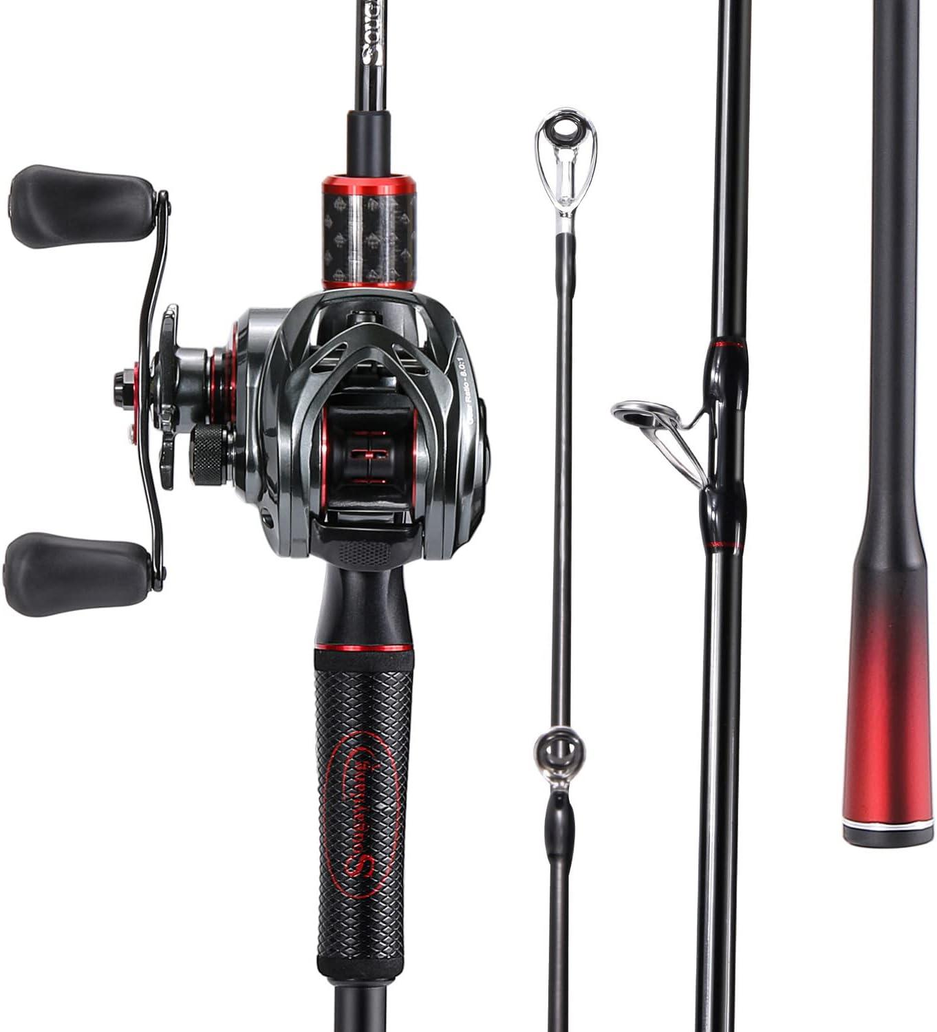 image:imageSougayilang Baitcasting Fishing Rod and Reel Combo Medium 67 Low Profile with SuperPolymer HandleCastLeft hand70Medium
