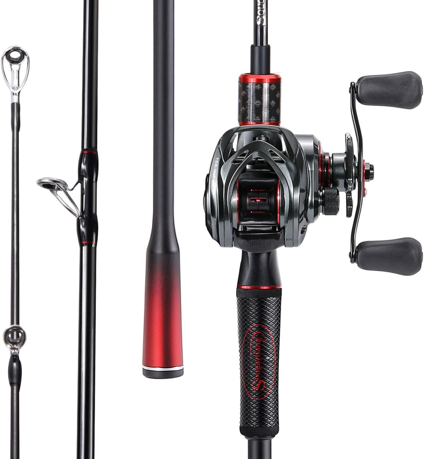 image:imageSougayilang Baitcasting Fishing Rod and Reel Combo Medium 67 Low Profile with SuperPolymer HandleCastRight hand70Medium