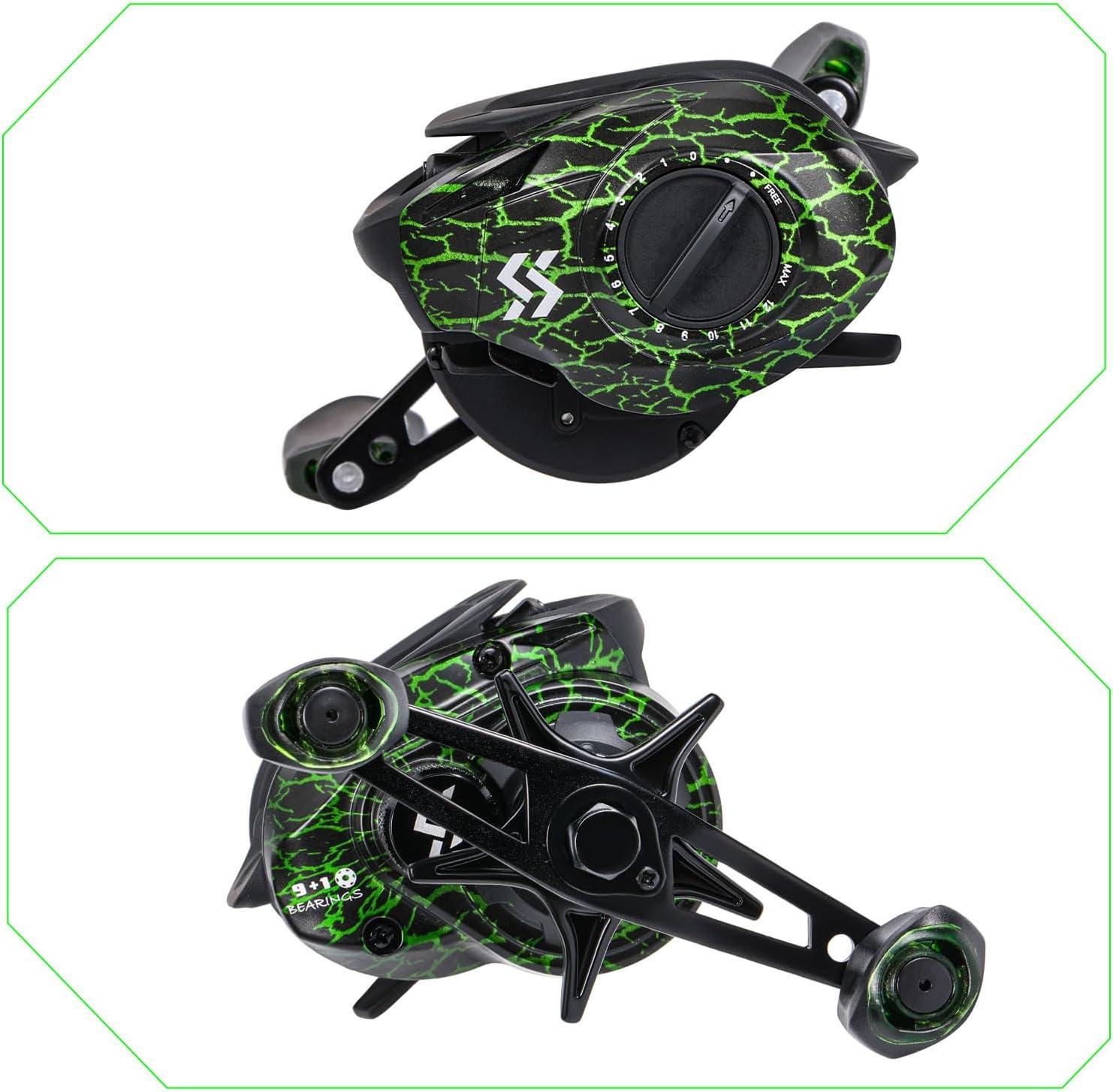 image:imageSougayilang Baitcasting Reel 18LB Carbon Fiber Drag 711 Baitcasters Hightech Innovation Baitcast Fishing ReelsGreenRight Handed