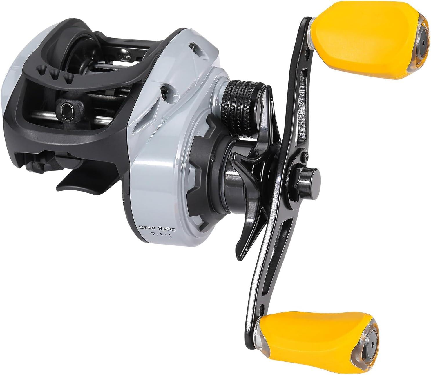 image:imageSougayilang Baitcasting Reel 18LB Carbon Fiber Drag 711 Baitcasters Hightech Innovation Baitcast Fishing ReelsOrangeLeft Handed