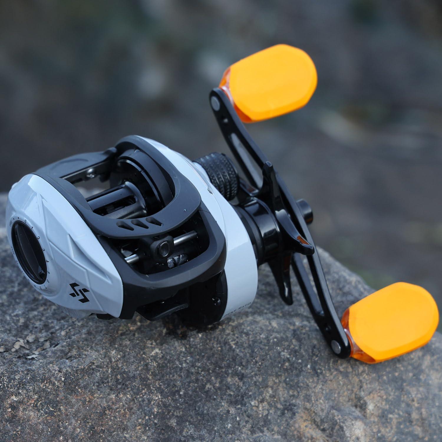 image:imageSougayilang Baitcasting Reel 18LB Carbon Fiber Drag 711 Baitcasters Hightech Innovation Baitcast Fishing ReelsOrangeLeft Handed