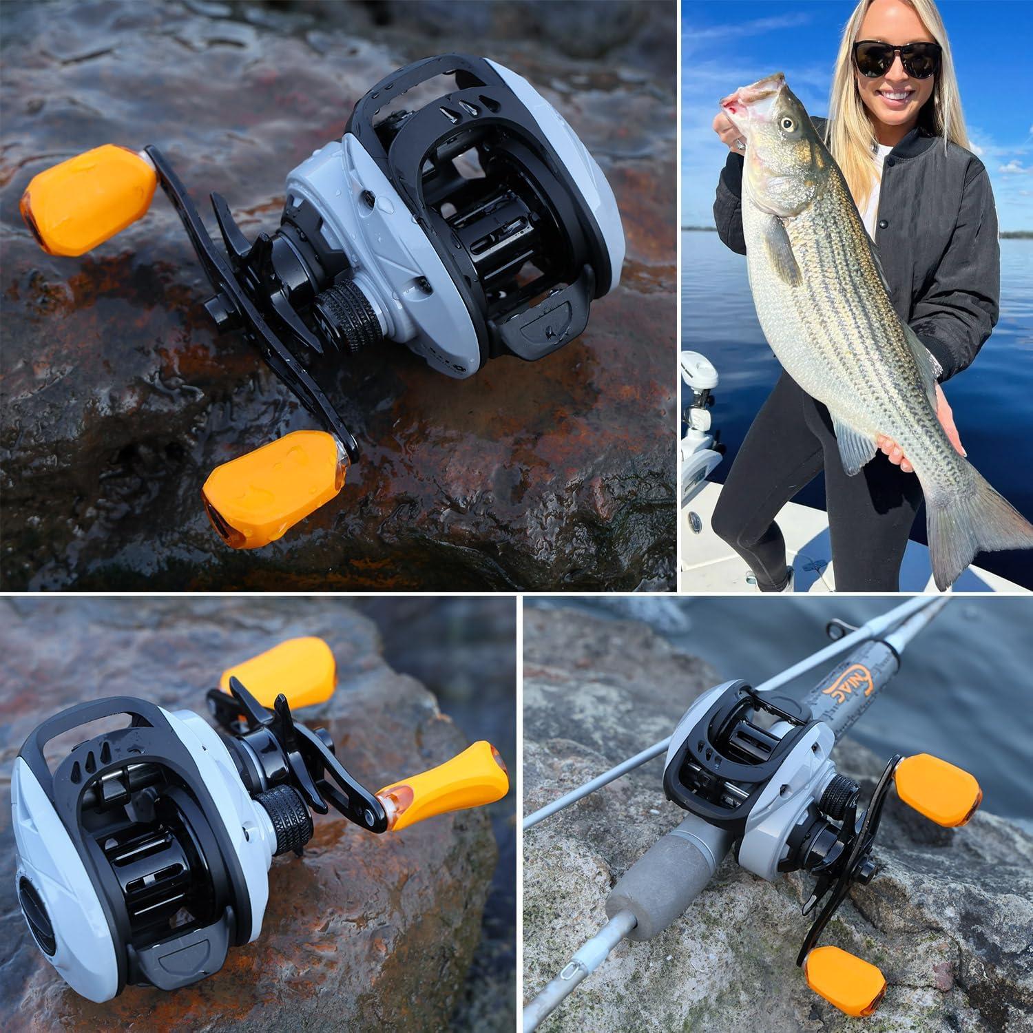 image:imageSougayilang Baitcasting Reel 18LB Carbon Fiber Drag 711 Baitcasters Hightech Innovation Baitcast Fishing ReelsOrangeRight Handed
